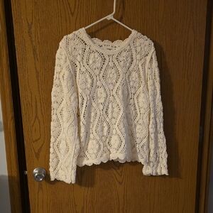 POL Cream Crocheted Top One Size Best For Small To Medium, NWOT
